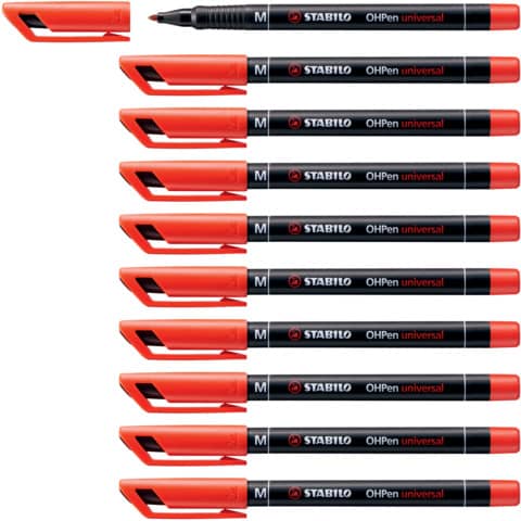Penna Stabilo OHPen universal Medio (M) 1 mm rosso 843/40